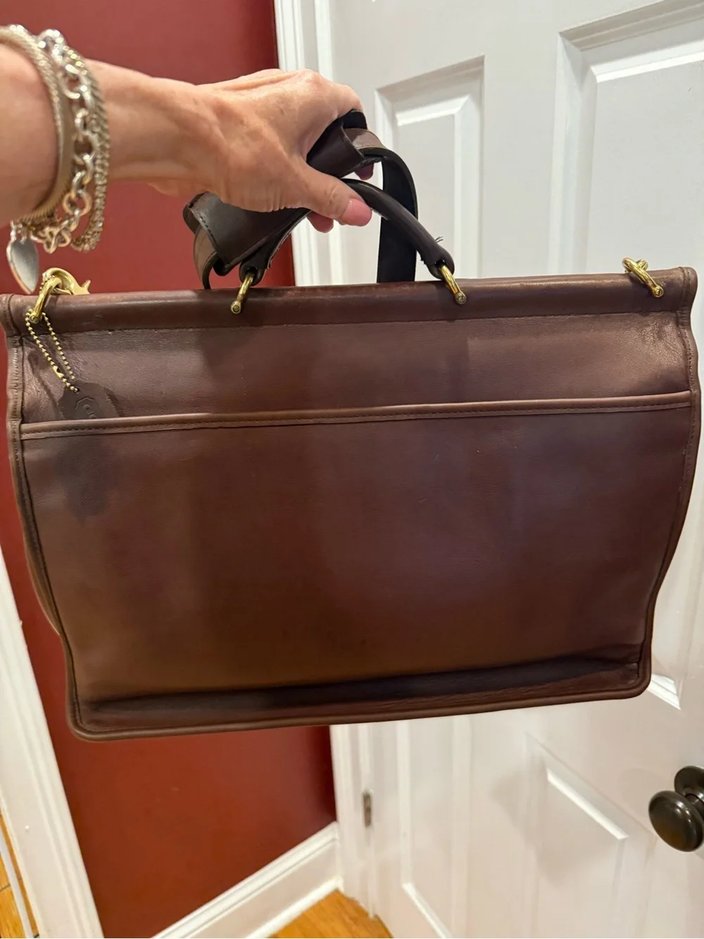 COACH VINTAGE Brown Leather Briefcase Shoulder Bag
